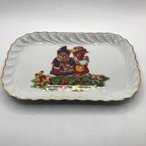 Limoges Porcelain Transfer Print Bear Child Tray